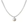 Collar de Plata de Ley S925 Estilo Duquesa con Perlas de Mijo para Mujer, Elegante Estilo Retro Francés, Perlas de Imitación Swarovski, Sensación de Alta Gama, Cadena para Clavícula