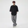 Camisa de Manga de Cinco Puntas Asimétrica con Botones Diagonales Estilo Chino Nuevo Primavera Verano Estilo Pareja Caída Suave Holgada Atmosférica Top para el Trabajo