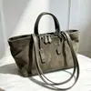 Bolso de mano para mujer europeo y americano, bolso de axila de cuero genuino, nuevo estilo otoño/invierno, bolso tote de gran capacidad, bolso de hombro de piel de vaca mate
