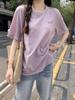 Fábrica de Origem Estampa de Rosas Estilo Japonês T-Shirt Energética Novo Design Top Soltinho de Manga Curta para Meninas Estudantes Tendência