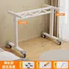 Suporte de Mesa com Manivela Ajustável e Rodas, Estrutura de Suporte Móvel para Mesa de Escritório, Suporte de Mesa Ajustável