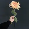 Venta al por mayor transfronteriza de crisantemos artificiales de PU de un solo tallo con temática de otoño, incluyendo caléndulas y crisantemos con relleno central, para decoración del hogar, exhibición y accesorios de fotografía