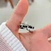Anillo Abierto Estilo Chanel Dulce y Fresco con Circonita para Mujer, Anillo Apilable para Dedo Índice, Anillo Minimalista de Alta Gama, Anillo Único Versátil de Moda