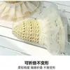 Sombrero de Paja de Encaje de Ala Ancha Estilo Pastoral de Verano para Mujer, Sombrero de Sol Dulce y Lindo Estilo Bosque, Sombrero de Sol Plegable para Vacaciones al Aire Libre