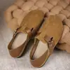 Zapatos tipo mocasín suaves y fáciles de poner con pantuflas de punta para mujer 2026 Otoño Versátiles Puntera redonda Estilo Birkenstock Dos usos dos en uno Zapatos para mujer