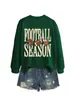 Amazon eBay sitio independiente moda cómoda versátil mujer temporada de fútbol cuello redondo manga larga sudadera