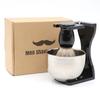 Herramientas de afeitado para hombre juego de afeitado brocha de afeitar de pelo de tejón cepillo para barba cepillo de afeitar cepillo para barba barbería peluquería cuidado juego de tres piezas