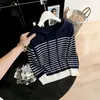 Nuevo Suéter con Capucha a Rayas Bloque de Color y Cordón para Mujer Otoño/Invierno 2026, Tejido de Punto Ajustado
