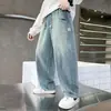 Jeans de Primavera y Otoño para Niños 2026 Nuevo Estilo Pantalones Largos Moda Coreana Pantalones Harem Elegantes Pantalones de Papá para Niños Grandes