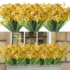Decoração de Casamento Amazon Flores Artificiais Roxas Arranjo de Flores para Guia de Estrada Plantas Verdes Artificiais Display de Arte com Flores de Plástico