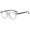 Gafas redondas retro ultraligeras japonesas para mujer con miopía pueden equiparse con montura de gafas de carey para hombre con potencia transparente y filtro de luz azul.