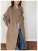 Abrigo de Cachemira de Doble Cara de Alta Gama para Mujer, de Longitud Media, Nuevo Estilo Coreano Otoño e Invierno 2025, Abrigo Engrosado de Lana de Yak Cosido a Mano