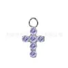 Anillo Colgante de Titanio F136 Colgante de Cruz con Zirconia Accesorios para Manualidades Colgante para Pendientes Pendientes de Joyería para Piercing de Aleación de Titanio G23