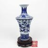 Cerámica para arreglos florales Porcelana de Jingdezhen Jarrón de Porcelana Azul y Blanco Antiguo Artesanías de Decoración para Sala de Estar del Hogar Adornos para Estante Antiguo