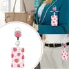 Lanyard con Hebilla Fácil de Tirar Telescópica Desmontable para Insignia de Trabajo Portatarjeta de Identificación con Corazón de Fresa UV Doble Cara Más Vendido Transfronterizo Listo para la Venta
