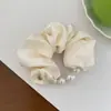 Tela Perla Diadema Satén Estilo Coreano Anillo para el Cabello Intestino Grueso Goma Ponda de Alta Calidad Goma Elástica Tendón Bola Cuerda para el Cabello Flor para el Cabello Accesorios para el Cabello