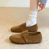 Mocasines retro de gamuza para mujer, nueva colección de otoño 2026, zapatos slip-on ligeros y versátiles, planos estilo Birkenstock