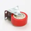 Ruedas de PVC rojas de 2.5 pulgadas rueda direccional plana rueda de comedor laminada carrito de comedor ruedas fijas