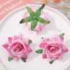 Rojo floral romántico retro simulación cabeza de rosa tridimensional corona tejida a mano diy accesorios para el cabello accesorios para la ropa venta al por mayor