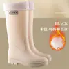 Botas de Chuva de Cano Alto Femininas Moda Europeia e Americana para Exterior, Sapatos Impermeáveis Espessos de Peça Única, Botas de Proteção para os Pés Femininas de Jardim, Botas Longas para Água