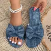 Elegantes Sandalias Planas de Exterior con Pliegues y Lazo para Mujer 2026 Verano Nuevas de Hada con Punta Abierta y Tira Única