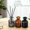 Botella Difusora de Vidrio Vacía para Aromaterapia sin Llama, Botella de Fragancia de Ratán para Decoración del Hogar, Dormitorio, Coche, Botella Colorida con Forma de Barriga Grande
