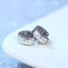 Ins Mismo Estilo Pendientes de Hebilla de Acero de Titanio para Mujer con Diamantes de Color de Doble Fila Mismo Estilo de Celebridad de Internet Acero Inoxidable Chapado en Oro Pendientes Laterales Anchos Planos