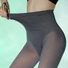 Pantalones enterizos de seda negra con forro polar, Pantalones térmicos mágicos de otoño e invierno para pierna desnuda engrosados, Control de abdomen, Levantamiento de glúteos, Leggings translúcidos con diseño de espiga