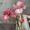 Iris de Tallo Corto Estilo Vintage Alice Decoración de Pared de Flores de Hotel Arreglo Floral Flores de Seda Muebles Decoración de Interiores Flores