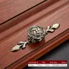 Maçanetas de Cobre Estilo Antigo para Armários Clássicos Chineses Retrô, Gavetas, Sapateiras, Portas de Guarda-Roupa, Móveis, com Desenhos Vermelhos e Tradicionais