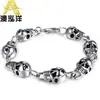 Pulsera de calavera de acero inoxidable con tótem dominante europeo y americano, estilo retro punk, para hombres, venta al por mayor, HL016