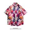Camisa Floral Estilo Tailandés Bangkok Beach, Manga Corta, Atuendo Unisex para Pareja, Camisa Suelta Retro Fresca de Secado Rápido para el Festival Songkran