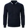 En Stock Transfronterizo Nuevo Sudadera Cardigan de Cuadros Color Sólido para Hombre Chaqueta Sudadera con Cremallera y Cuello Alto para Hombre Suministro Exclusivo al por Mayor