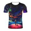 Jaqueta masculina de verão Amazon com código europeu, camiseta digital 3D com estampa de céu estrelado para mapa, pode ser definida diretamente na fábrica