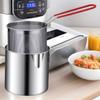 Freidora de acero inoxidable para el hogar, mini sartén de doble propósito para freír y escurrir, sartén pequeña profunda especial para freír papas fritas de cocina, venta al por mayor