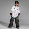 Ropa de hip-hop para niños, monos de manga corta a rayas para niñas, ropa deportiva, moda hip-hop para niños.