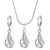 Venta caliente transfronteriza, joyería de perlas con incrustaciones de diamantes, traje de moda para mujer, temperamento geométrico, flor, gota de agua, collar, pendientes, traje