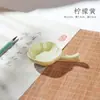 Estudio Lanzhai piedra de tinta pequeña creativa plato de tinta de cerámica soporte para lamer pincel de pluma piscina de tinta de pigmento de agua de tinta plato de tinta soporte para pluma