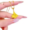 Collar de Hoja de Ginkgo Bañado en Oro Estilo Antiguo con Dorado de Hielo para Mujer, Lujo Ligero, Sensación Elegante y de Alta Gama, Amuleto de Pequeña Fortuna, Cadena para Clavícula Pequeña Estilo Vestido