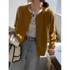 Cardigã de malha de manga comprida para mulheres, novo estilo coreano, estiloso, de corte solto, suéter de outer wear que afina