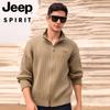 Cardigã de malha JEEP SPIRIT masculino outono e inverno gola alta cor sólida suéter casaco versátil moda masculina