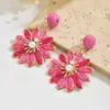 Brincos de Flor de Ráfia Tecidos à Mão Quente Vendidos no Temu Brincos de Design de Nicho Brincos Doces Boêmios