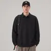 Sudadera para hombre, nueva colección otoño 2026, cuello alto, media cremallera, texturizada, estilo japonés, color liso, prenda exterior de moda