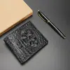 Nueva Cartera para Hombre Cartera Corta para Hombre Patrón de Cocodrilo Delgada Moda Portatarjetas Múltiples Fabricante Bolso de Comercio Exterior Transfronterizo
