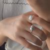 Anillo Dulce Cepillado para Mujer, Anillo Abierto Geométrico de Amor Estilo Coreano, Versátil para Apilar, Anillo de Dedo Índice de Celebridad de Internet