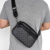 Bolso de hombro a cuadros para hombre a la moda PU diario para ir al trabajo bolso cuadrado pequeño bandolera