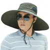 Chapéu Masculino Novo Verão Exterior Pesca e Montanhismo Respirável Proteção Solar Aba Larga Chapéu de Pescador Proteção Solar Chapéu de Sol