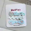 Set de pinzas para el pelo azul pastel, pinza para flequillo lateral estilo 'dopamine girl', pinza para el pelo para mechones sueltos, accesorio para el pelo exquisito de alta gama
