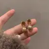 Pendientes de Perla Maillard para Mujer Pendientes de Lujo Ligero de Gama Alta 2024 Nuevo Estilo Caliente Otoño e Invierno Pendientes Femeninos de Nicho