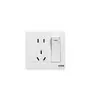 Tomada com interruptor de controle duplo tipo 86 para uso doméstico, embutida, 16A, tomada para ar-condicionado, painel de tomada branco, um-para-todos, multi-controle, 5 furos